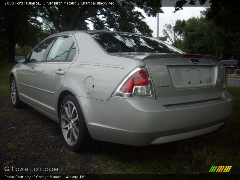 Silver Birch Metallic / Charcoal Black/Red 2008 Ford Fusion SE