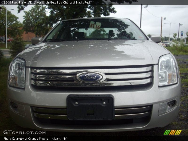 Silver Birch Metallic / Charcoal Black/Red 2008 Ford Fusion SE