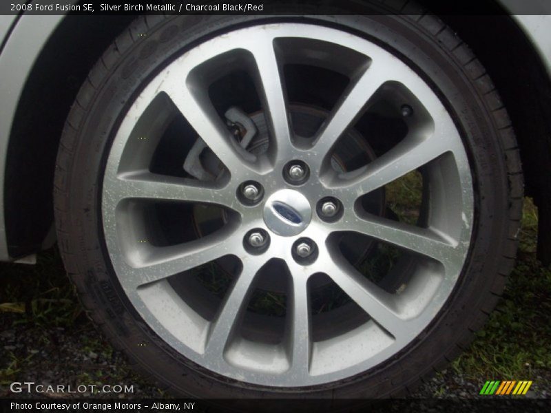 Silver Birch Metallic / Charcoal Black/Red 2008 Ford Fusion SE