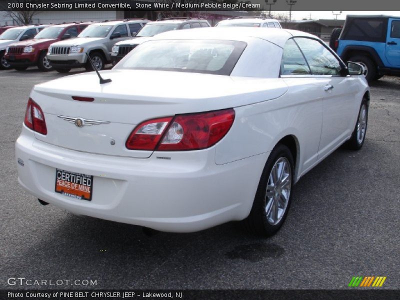Stone White / Medium Pebble Beige/Cream 2008 Chrysler Sebring Limited Convertible