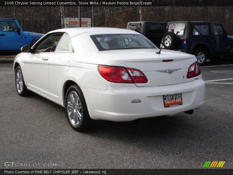 Stone White / Medium Pebble Beige/Cream 2008 Chrysler Sebring Limited Convertible