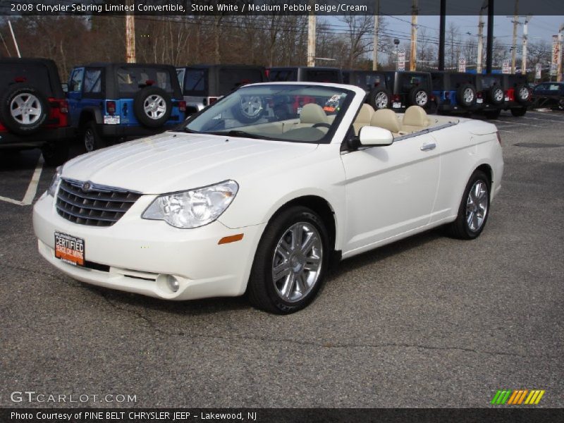Stone White / Medium Pebble Beige/Cream 2008 Chrysler Sebring Limited Convertible