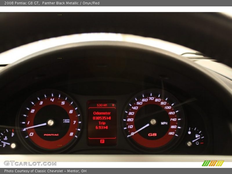 Panther Black Metallic / Onyx/Red 2008 Pontiac G8 GT
