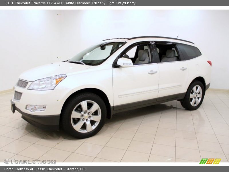 White Diamond Tricoat / Light Gray/Ebony 2011 Chevrolet Traverse LTZ AWD