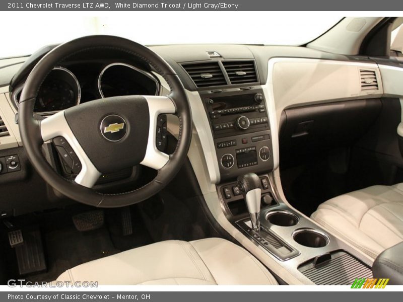 White Diamond Tricoat / Light Gray/Ebony 2011 Chevrolet Traverse LTZ AWD