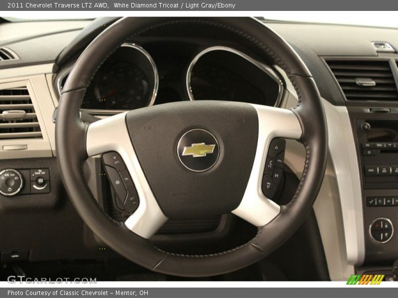 White Diamond Tricoat / Light Gray/Ebony 2011 Chevrolet Traverse LTZ AWD