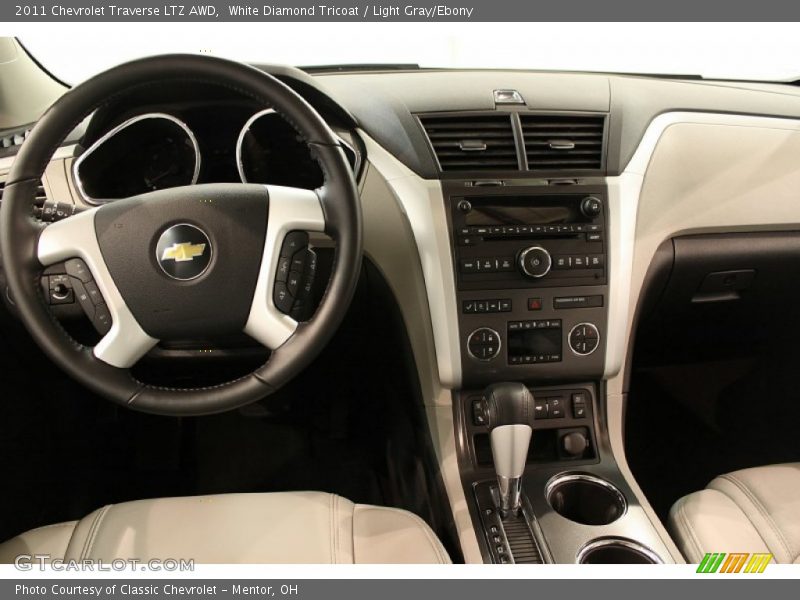 White Diamond Tricoat / Light Gray/Ebony 2011 Chevrolet Traverse LTZ AWD