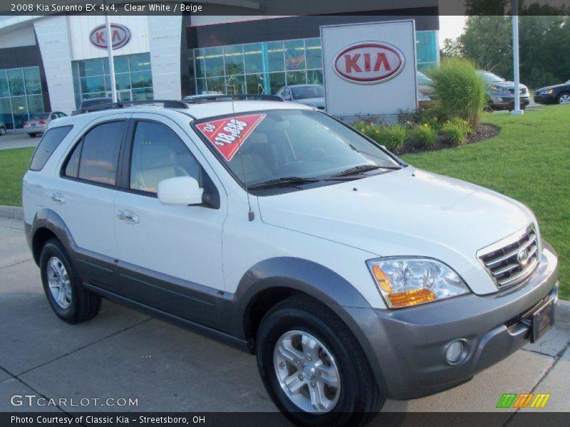 Clear White / Beige 2008 Kia Sorento EX 4x4