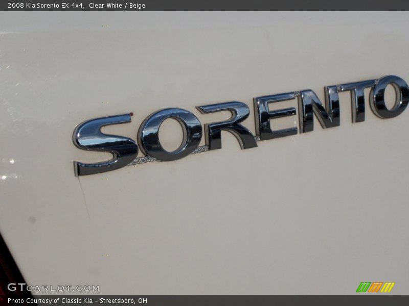 Clear White / Beige 2008 Kia Sorento EX 4x4
