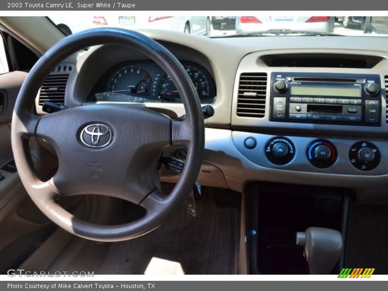 Super White / Taupe 2003 Toyota Camry LE