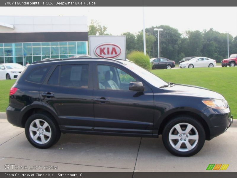 Deepwater Blue / Beige 2007 Hyundai Santa Fe GLS