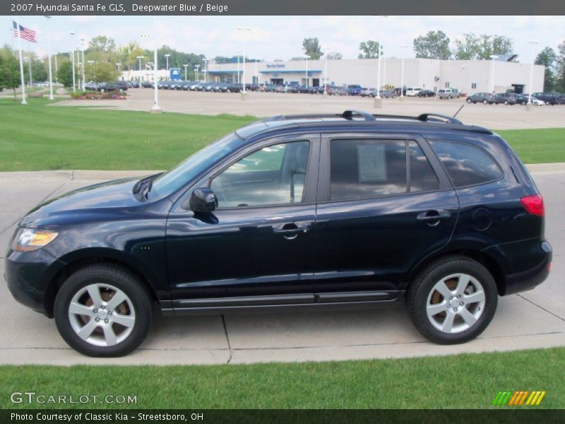 Deepwater Blue / Beige 2007 Hyundai Santa Fe GLS