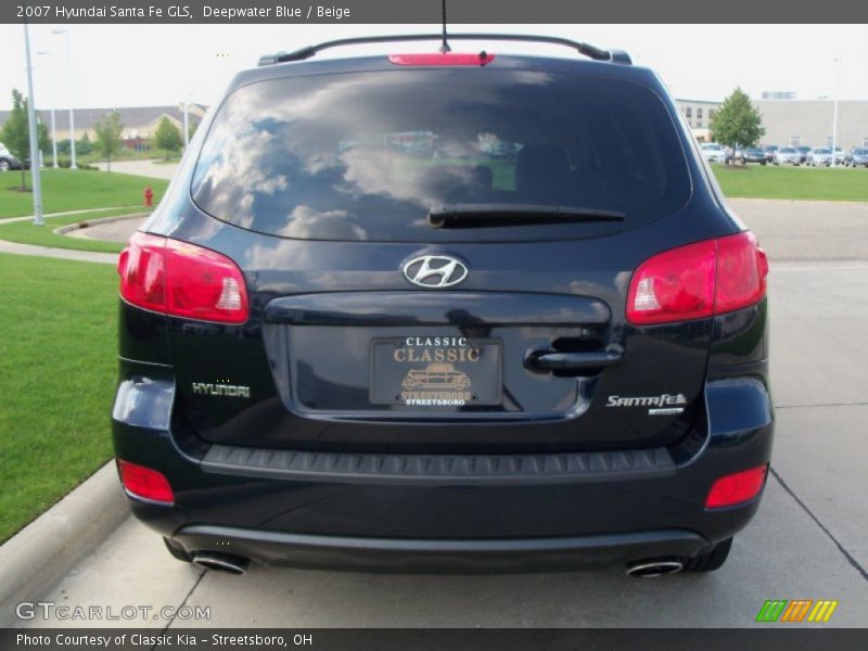 Deepwater Blue / Beige 2007 Hyundai Santa Fe GLS