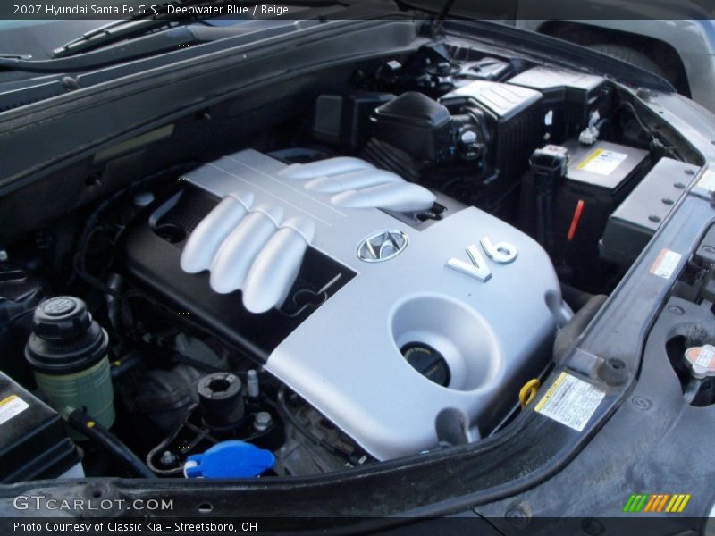 Deepwater Blue / Beige 2007 Hyundai Santa Fe GLS
