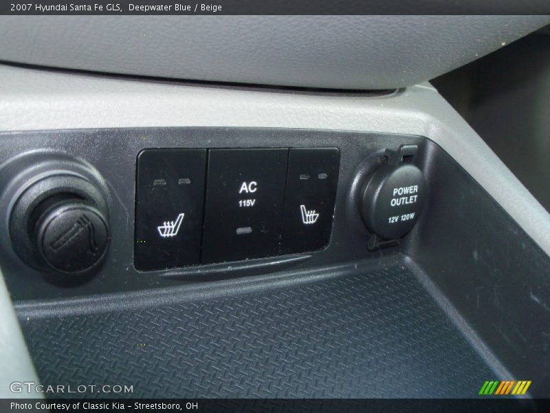 Deepwater Blue / Beige 2007 Hyundai Santa Fe GLS