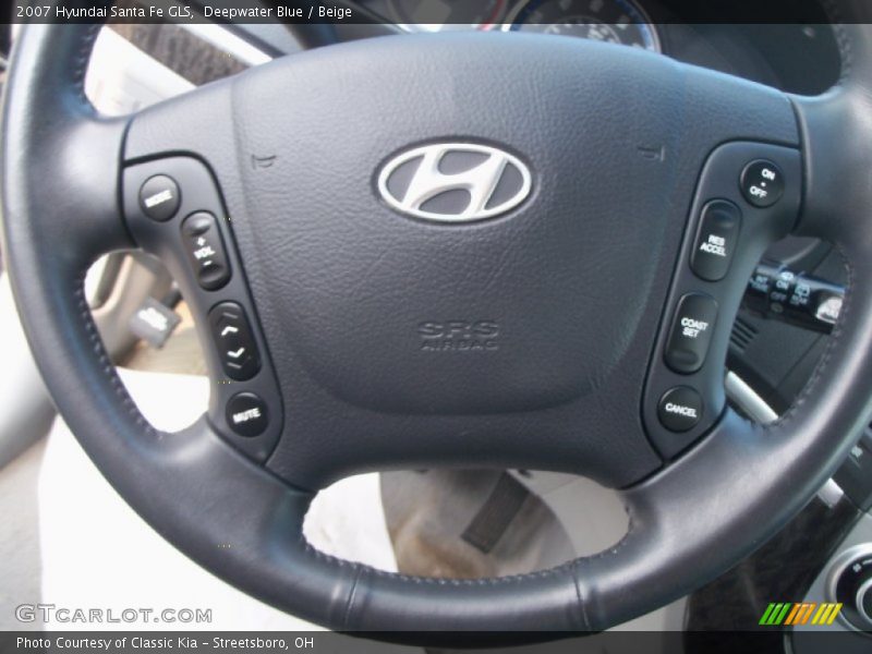Deepwater Blue / Beige 2007 Hyundai Santa Fe GLS