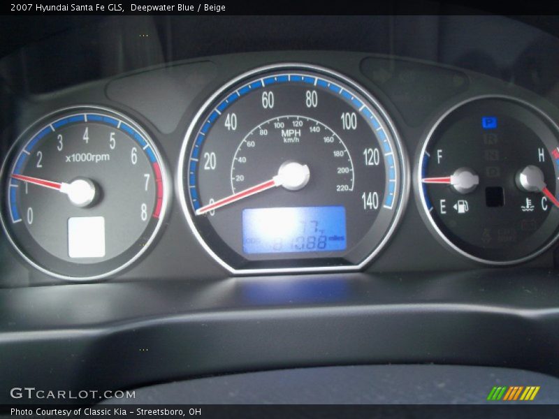 Deepwater Blue / Beige 2007 Hyundai Santa Fe GLS