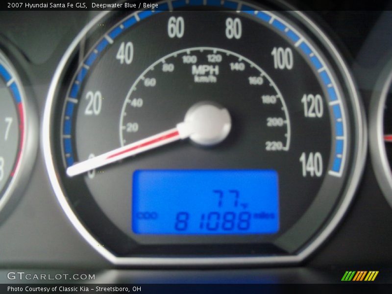 Deepwater Blue / Beige 2007 Hyundai Santa Fe GLS