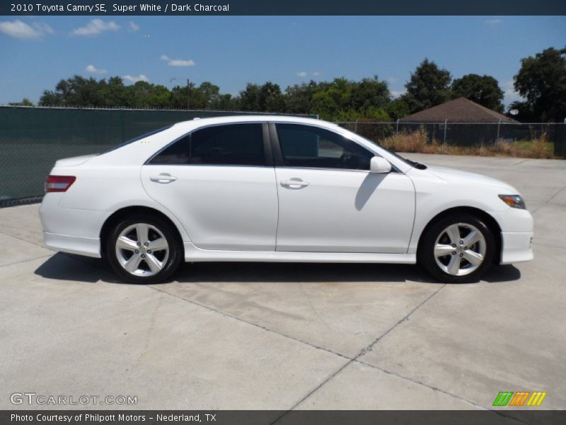 Super White / Dark Charcoal 2010 Toyota Camry SE