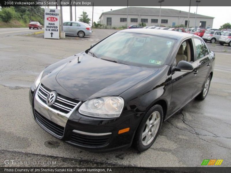 Black / Pure Beige 2008 Volkswagen Jetta S Sedan