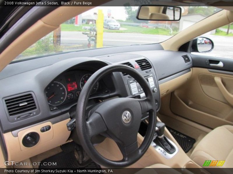 Black / Pure Beige 2008 Volkswagen Jetta S Sedan