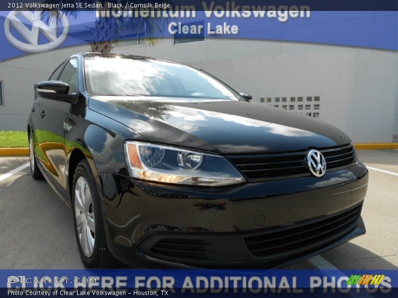 Black / Cornsilk Beige 2012 Volkswagen Jetta SE Sedan