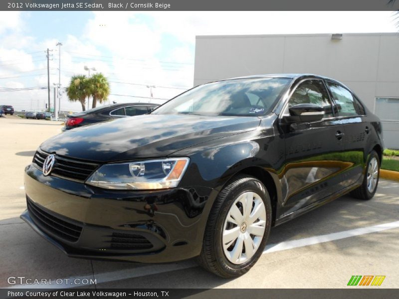 Black / Cornsilk Beige 2012 Volkswagen Jetta SE Sedan