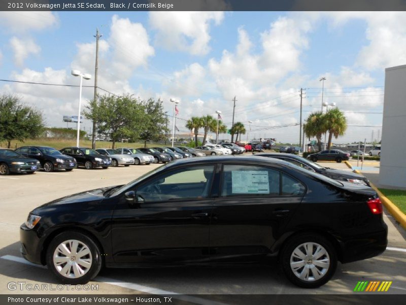 Black / Cornsilk Beige 2012 Volkswagen Jetta SE Sedan