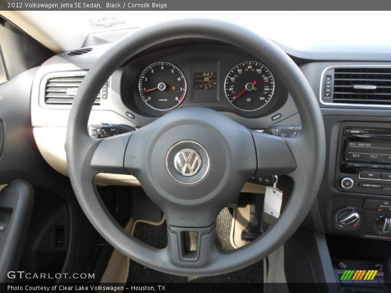 Black / Cornsilk Beige 2012 Volkswagen Jetta SE Sedan
