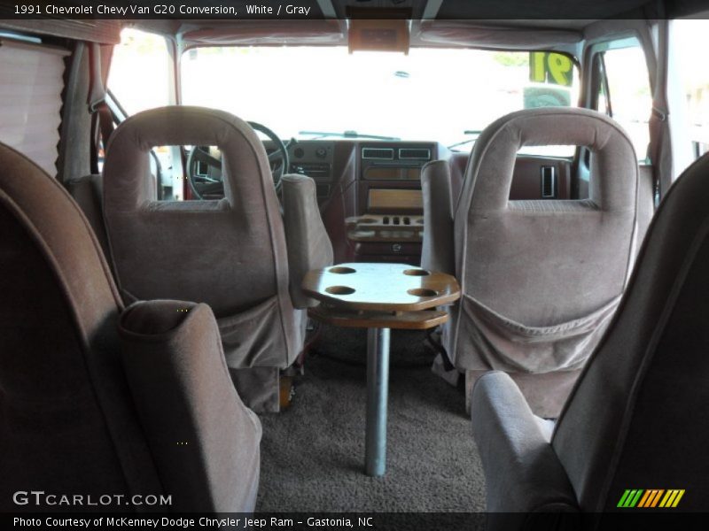 White / Gray 1991 Chevrolet Chevy Van G20 Conversion