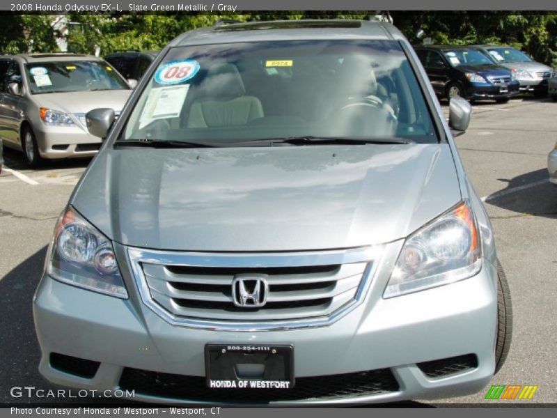 Slate Green Metallic / Gray 2008 Honda Odyssey EX-L