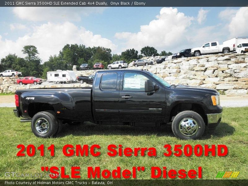 Onyx Black / Ebony 2011 GMC Sierra 3500HD SLE Extended Cab 4x4 Dually