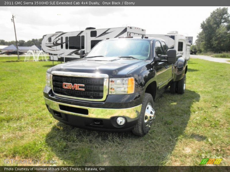 Onyx Black / Ebony 2011 GMC Sierra 3500HD SLE Extended Cab 4x4 Dually