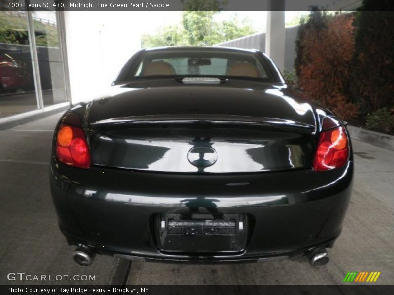 Midnight Pine Green Pearl / Saddle 2003 Lexus SC 430