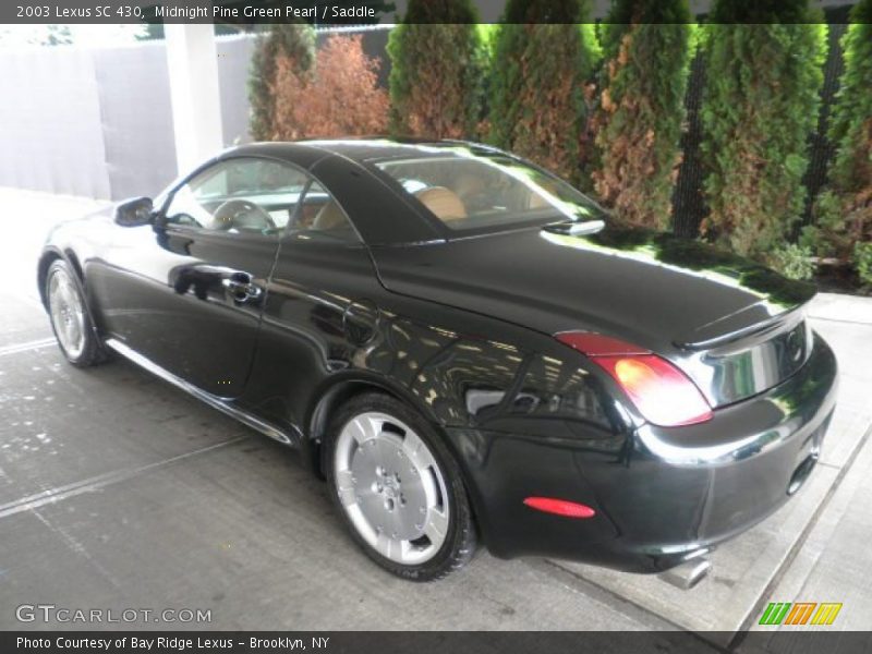 Midnight Pine Green Pearl / Saddle 2003 Lexus SC 430