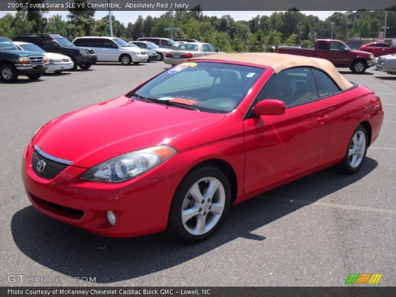 Absolutely Red / Ivory 2006 Toyota Solara SLE V6 Convertible