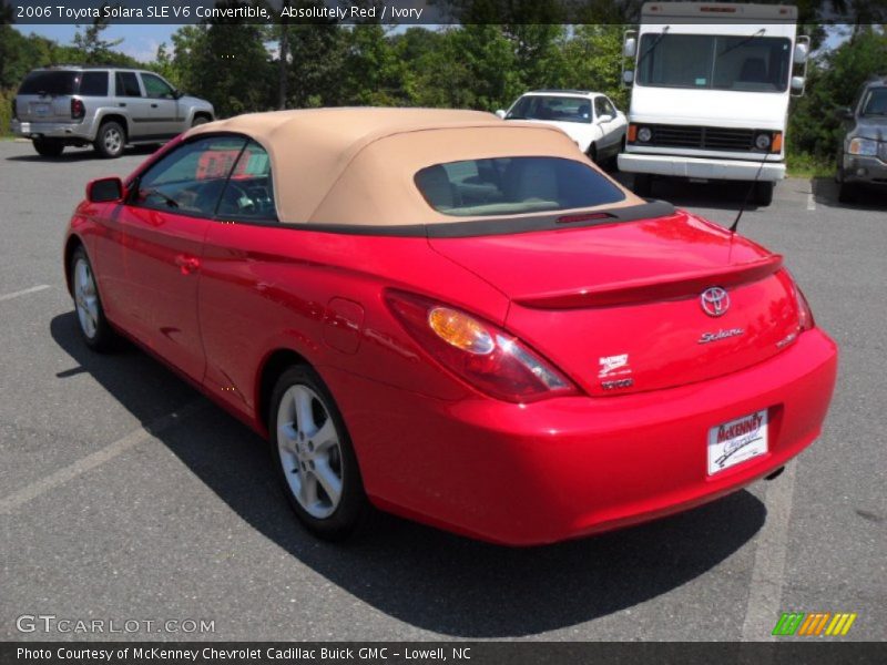 Absolutely Red / Ivory 2006 Toyota Solara SLE V6 Convertible