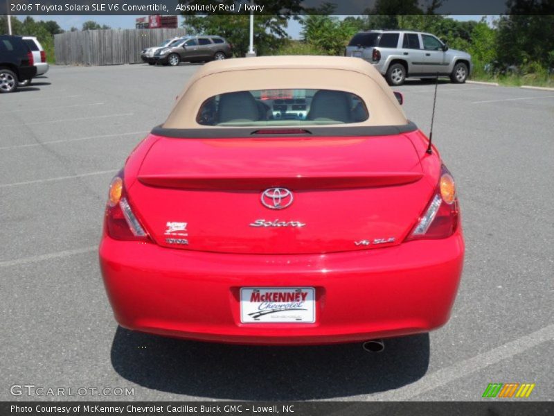 Absolutely Red / Ivory 2006 Toyota Solara SLE V6 Convertible