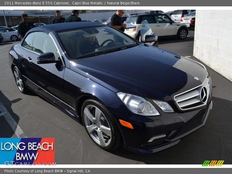 Capri Blue Metallic / Natural Beige/Black 2011 Mercedes-Benz E 550 Cabriolet
