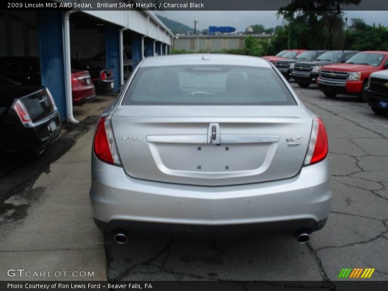 Brilliant Silver Metallic / Charcoal Black 2009 Lincoln MKS AWD Sedan