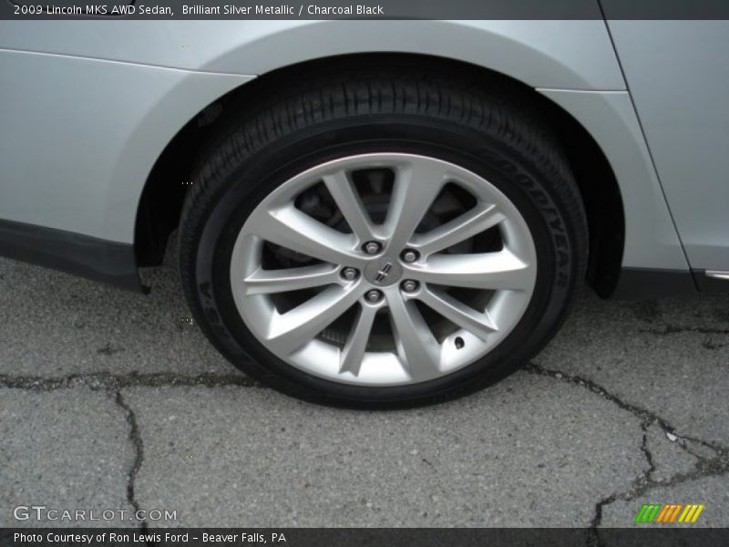 Brilliant Silver Metallic / Charcoal Black 2009 Lincoln MKS AWD Sedan