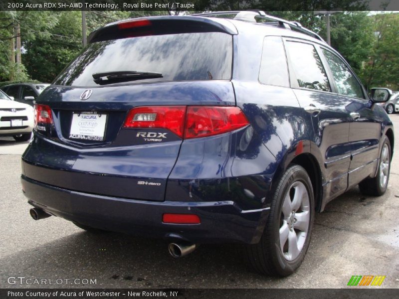 Royal Blue Pearl / Taupe 2009 Acura RDX SH-AWD Technology