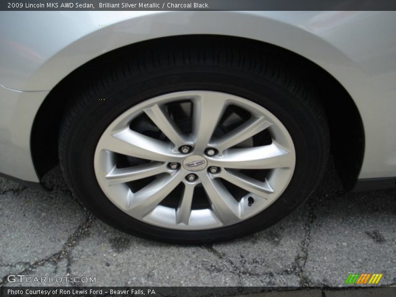 Brilliant Silver Metallic / Charcoal Black 2009 Lincoln MKS AWD Sedan