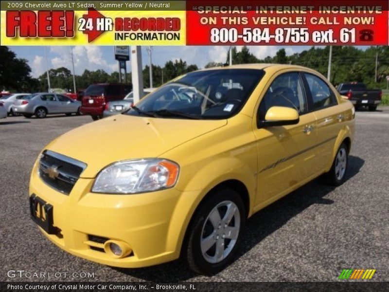 Summer Yellow / Neutral 2009 Chevrolet Aveo LT Sedan