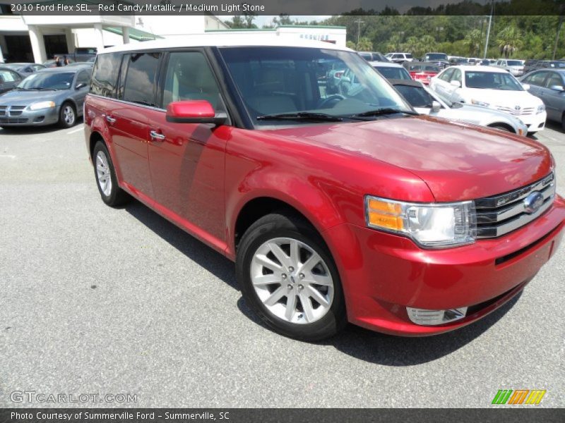 Red Candy Metallic / Medium Light Stone 2010 Ford Flex SEL