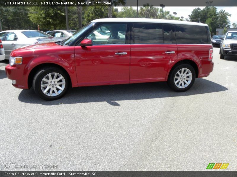 Red Candy Metallic / Medium Light Stone 2010 Ford Flex SEL