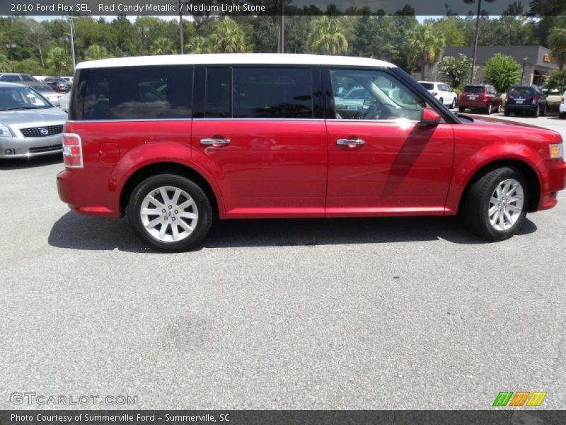Red Candy Metallic / Medium Light Stone 2010 Ford Flex SEL