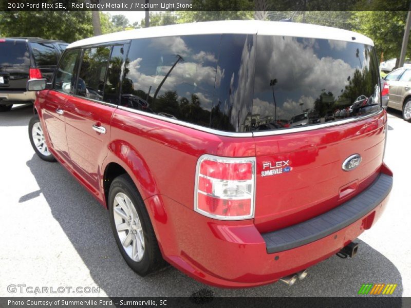 Red Candy Metallic / Medium Light Stone 2010 Ford Flex SEL