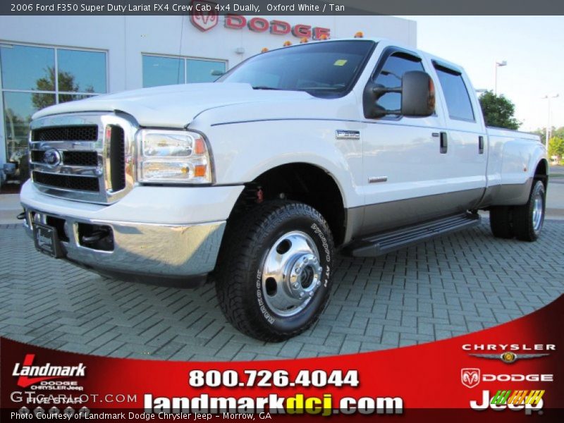 Oxford White / Tan 2006 Ford F350 Super Duty Lariat FX4 Crew Cab 4x4 Dually
