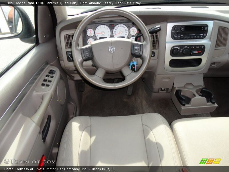 Light Almond Pearl / Dark Slate Gray 2005 Dodge Ram 1500 Laramie Quad Cab